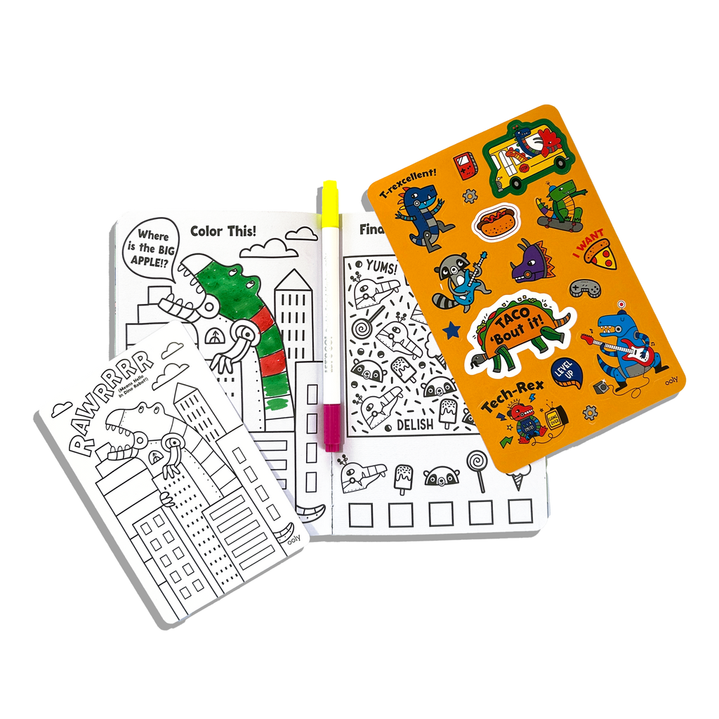Let's Go! Activity & Coloring Kit - Robo Dinos – OOLY