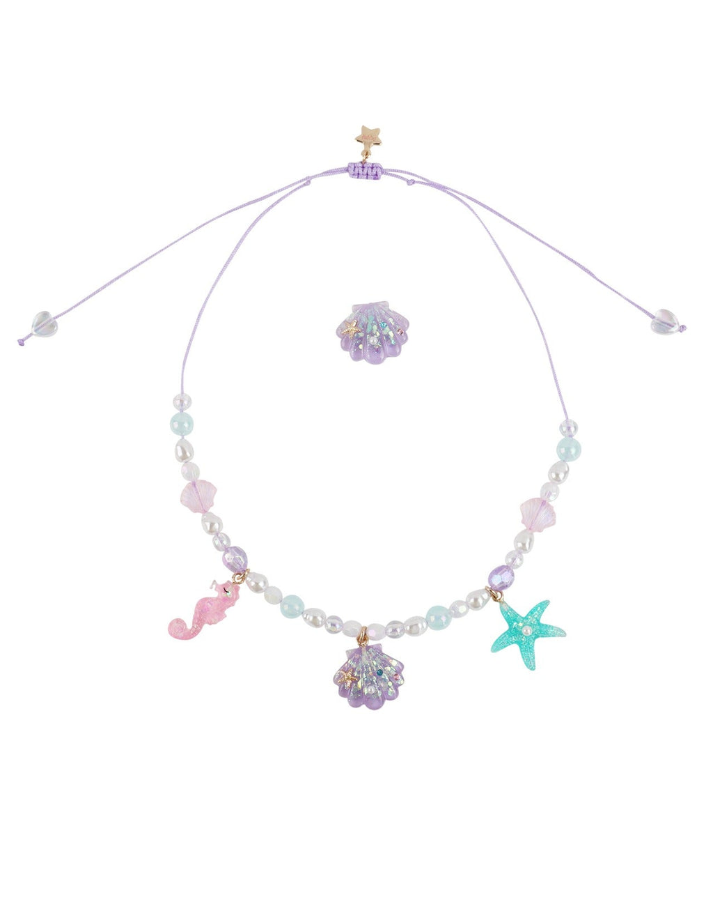 Shell Starfish Seahorse Necklace Ring Set – Rurustar